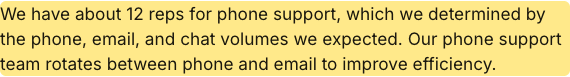 Quo’s blog: phone support from 8 AM to 2 PM Pacific, with about 12 reps.